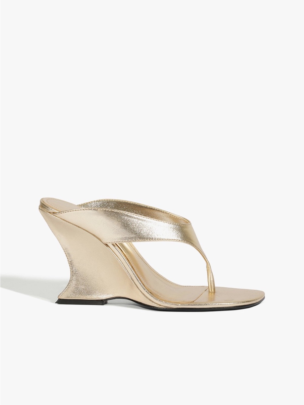 SCHUTZ MAYA METALLIC LEATHER SANDAL